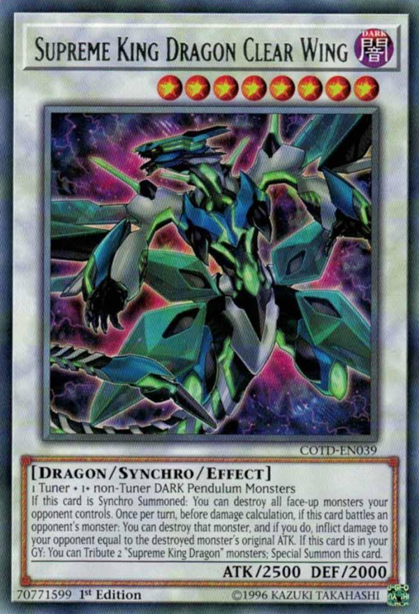 Supreme King Dragon Clear Wing [COTD-EN039] Rare For Discount